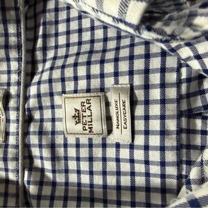 Peter Millar Navy Checkered Casual Shirt
